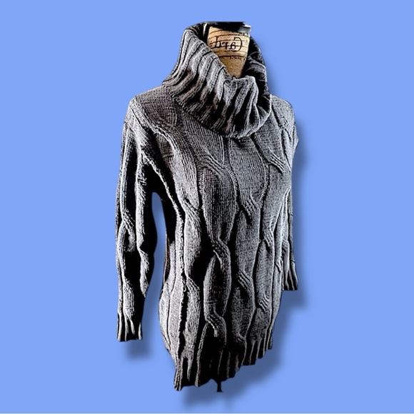 STITCH DROP Gray Turtleneck Tunic Sweater NEW WITHOUT TAGS SZ S - Picture 4 of 8